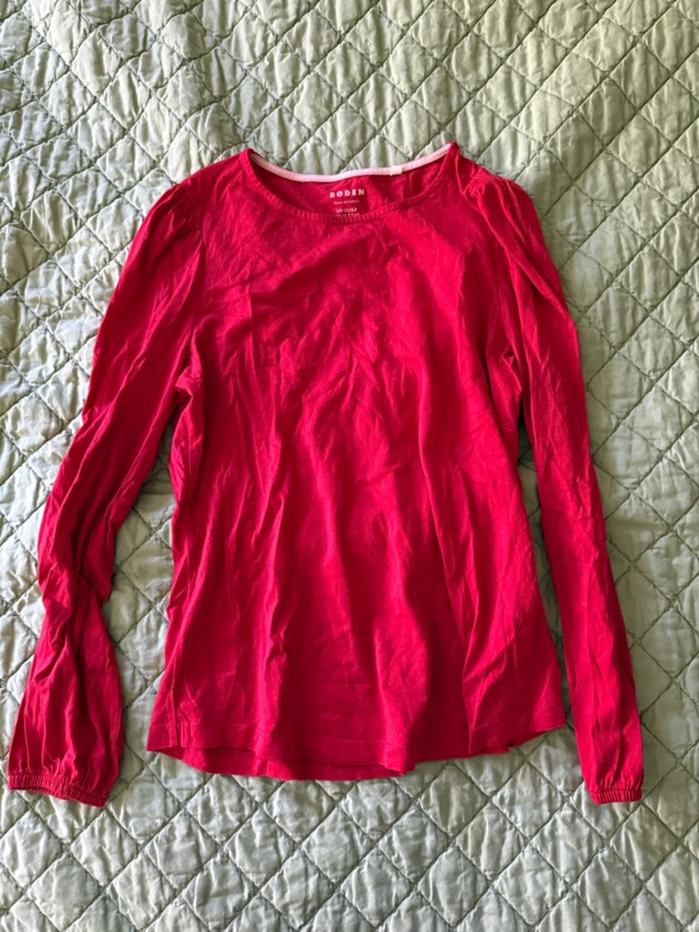 Boden Bright Red Long-Sleeve Crewneck Tee 8